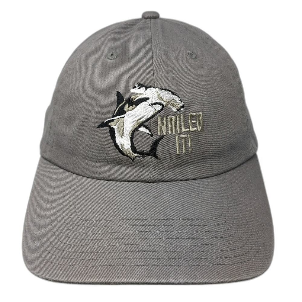 Fahrenheit Baseball Cap Gray One Size Nailed It Hammerhead Shark Slideback Hat